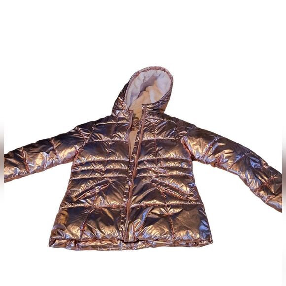 NWOT Wonder Nation Metallic Pink Puffer Coat - Size XL kids - Picture 1 of 8